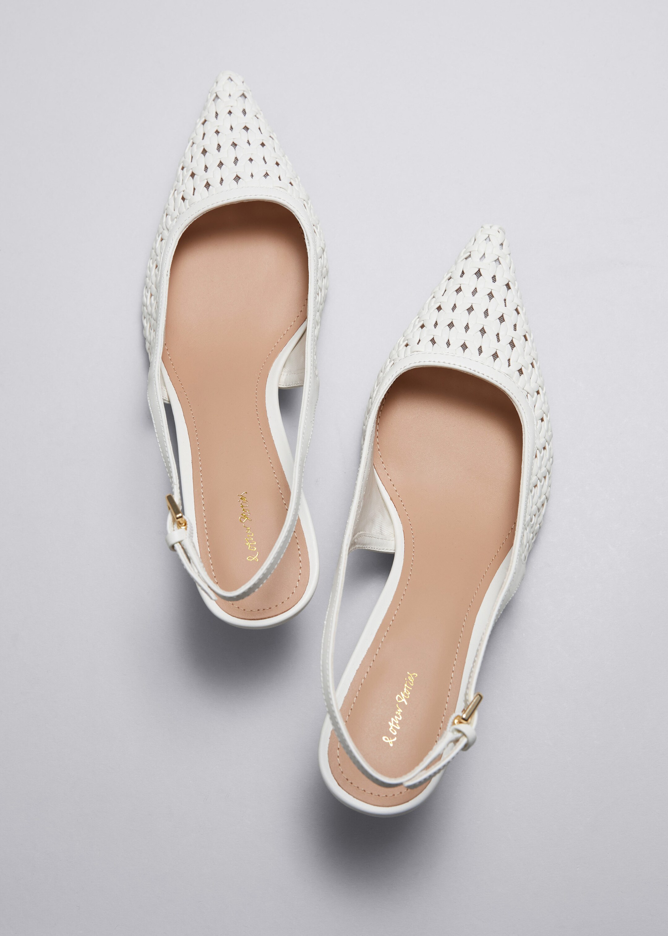 Braided Leather Pumps - White - Still Life