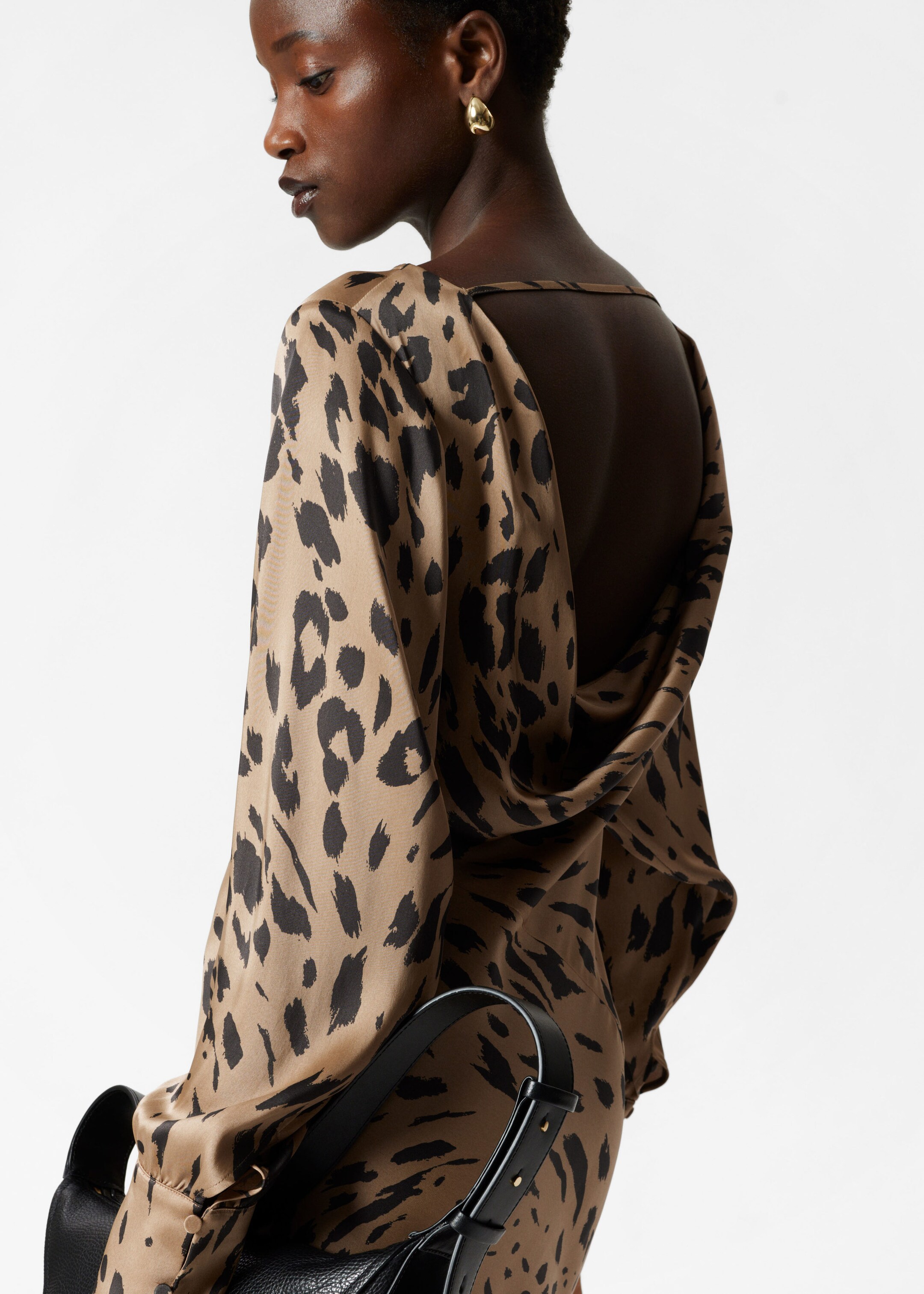 Open-Back Satin Maxi Dress - Leopard - Lookbook