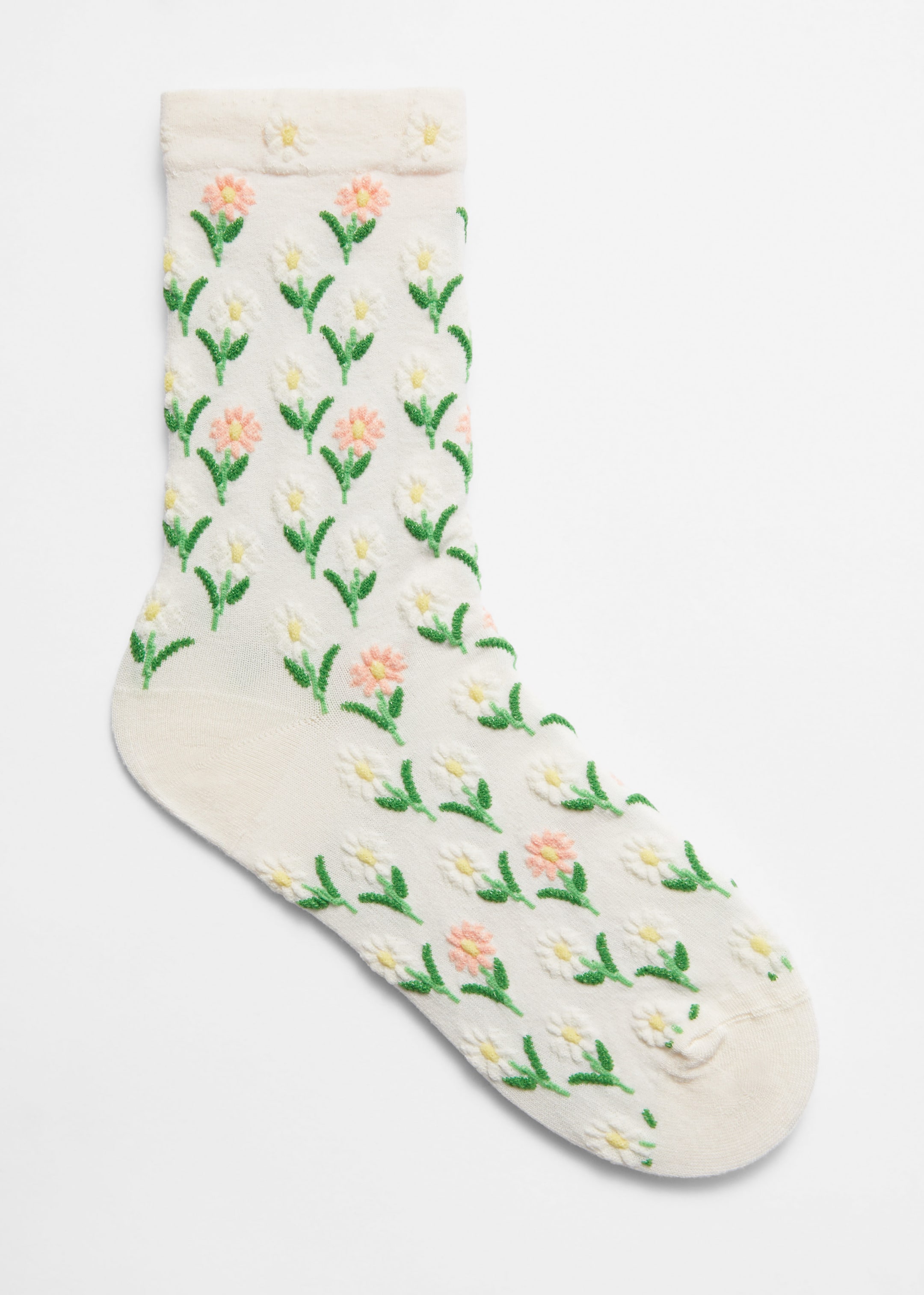 Image of Flower Embroidered Socks