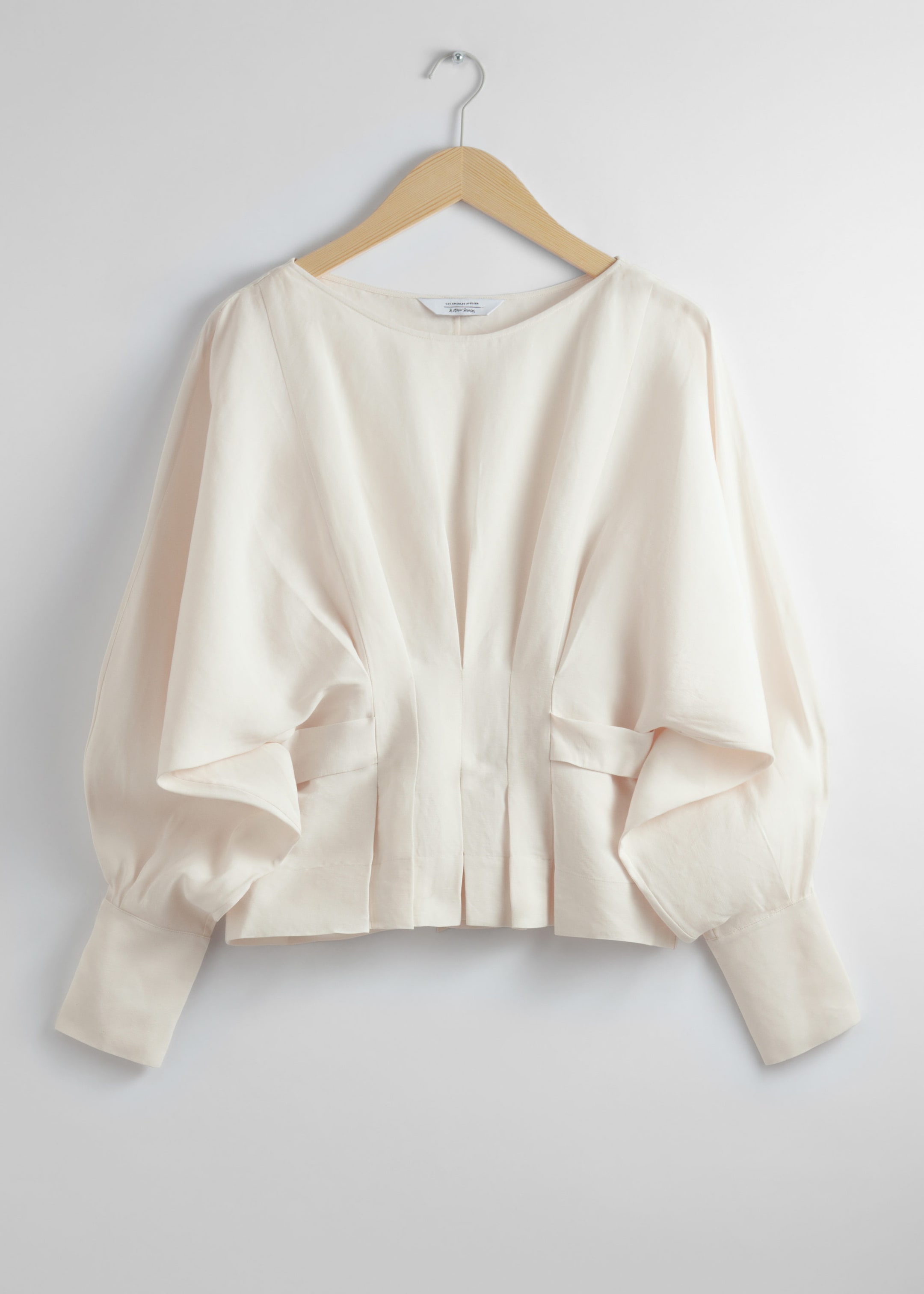 Voluminous Belted Blouse - White - Still Life