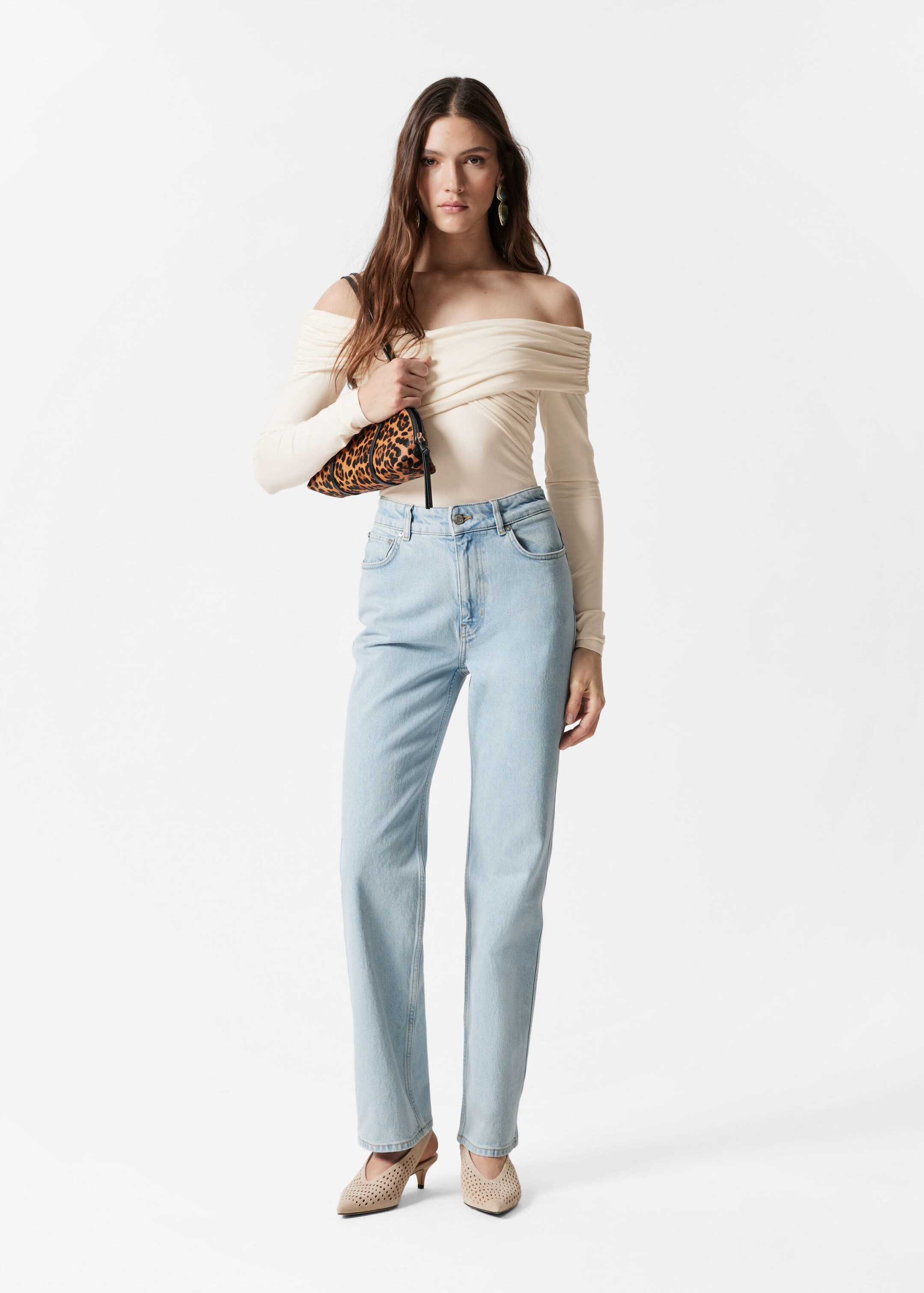 Image of High-Waist Straight-Leg Jeans