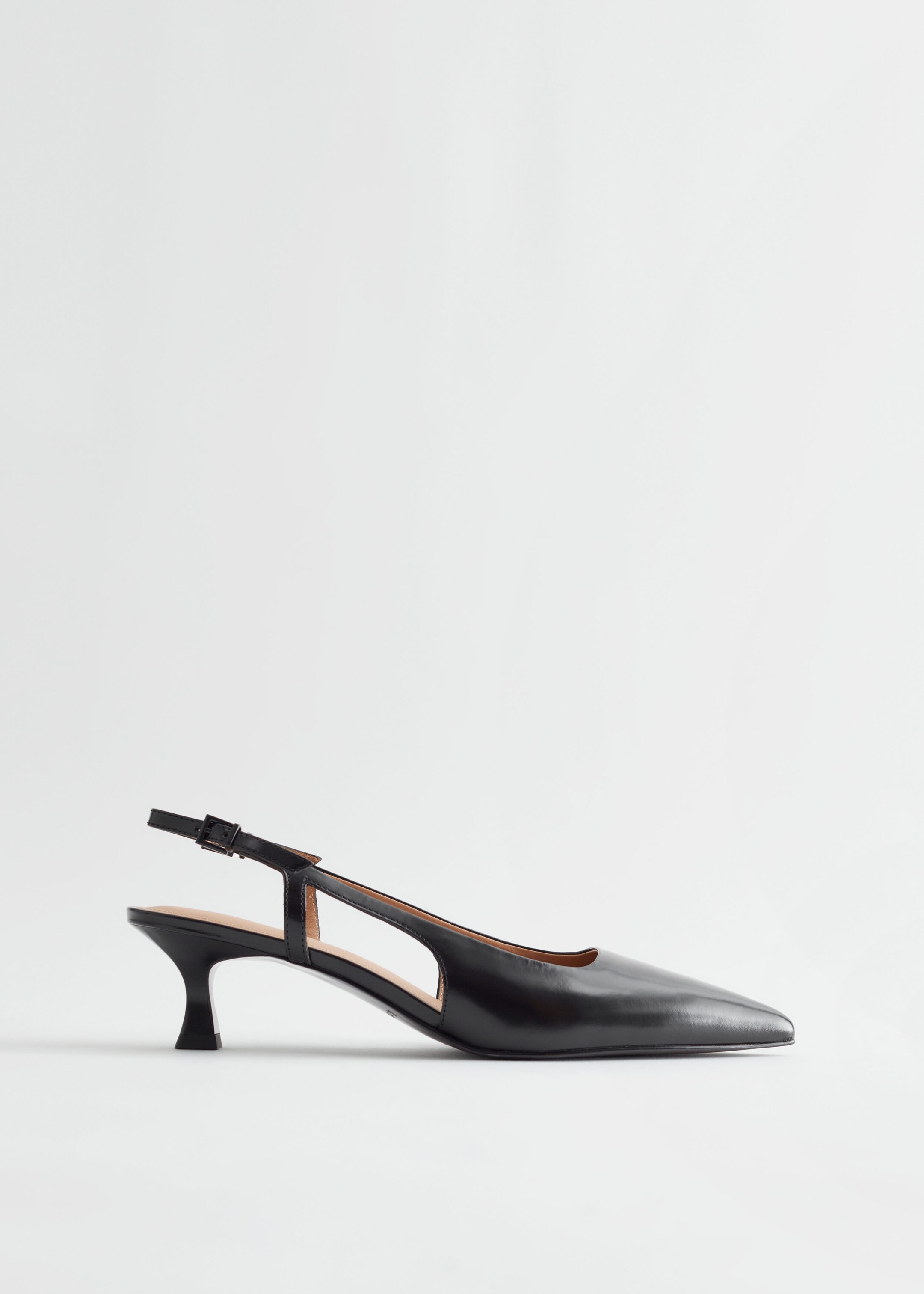 Slingback Leather Pumps - Black - Still Life