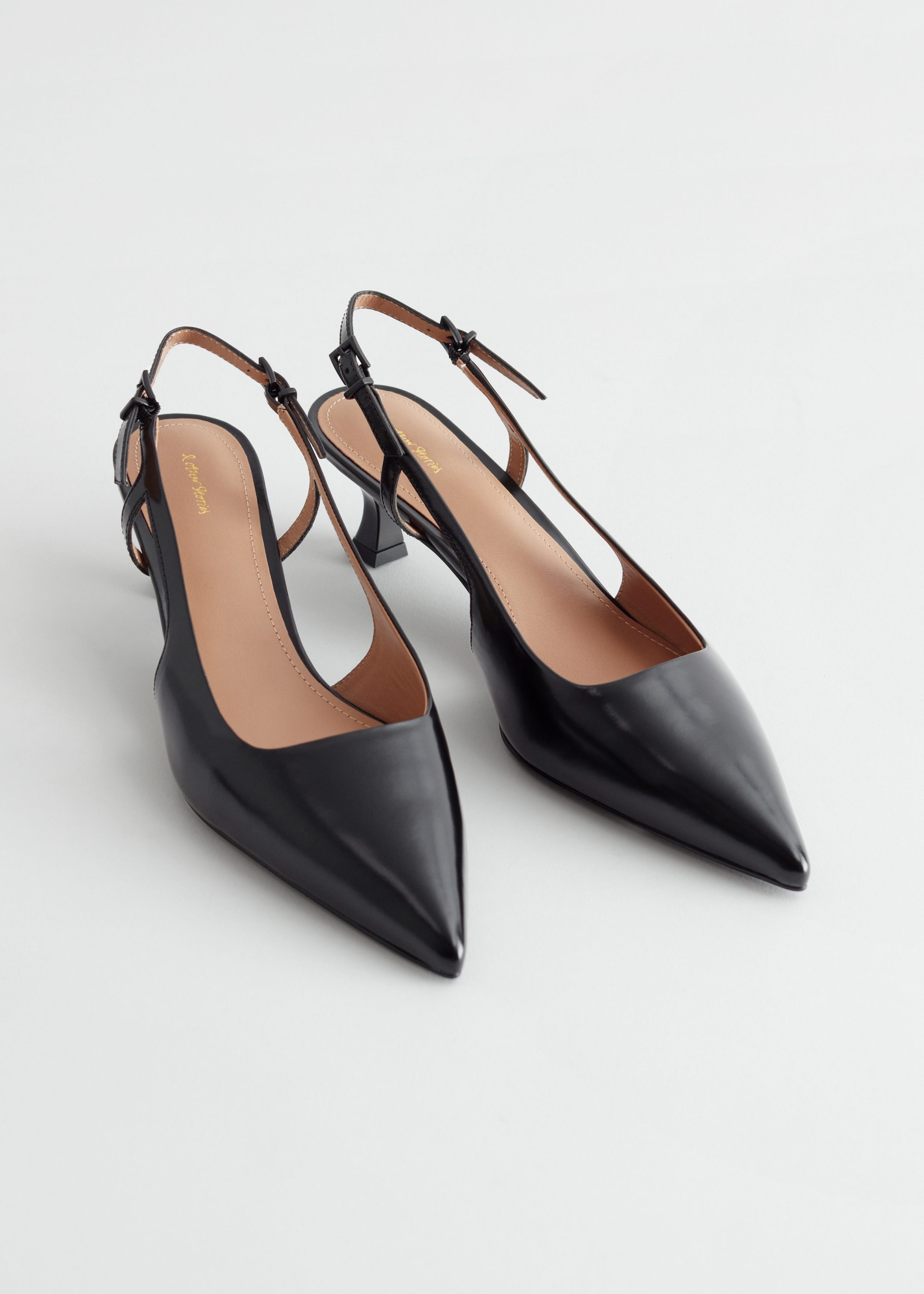 Slingback Leather Pumps - Black - Still Life