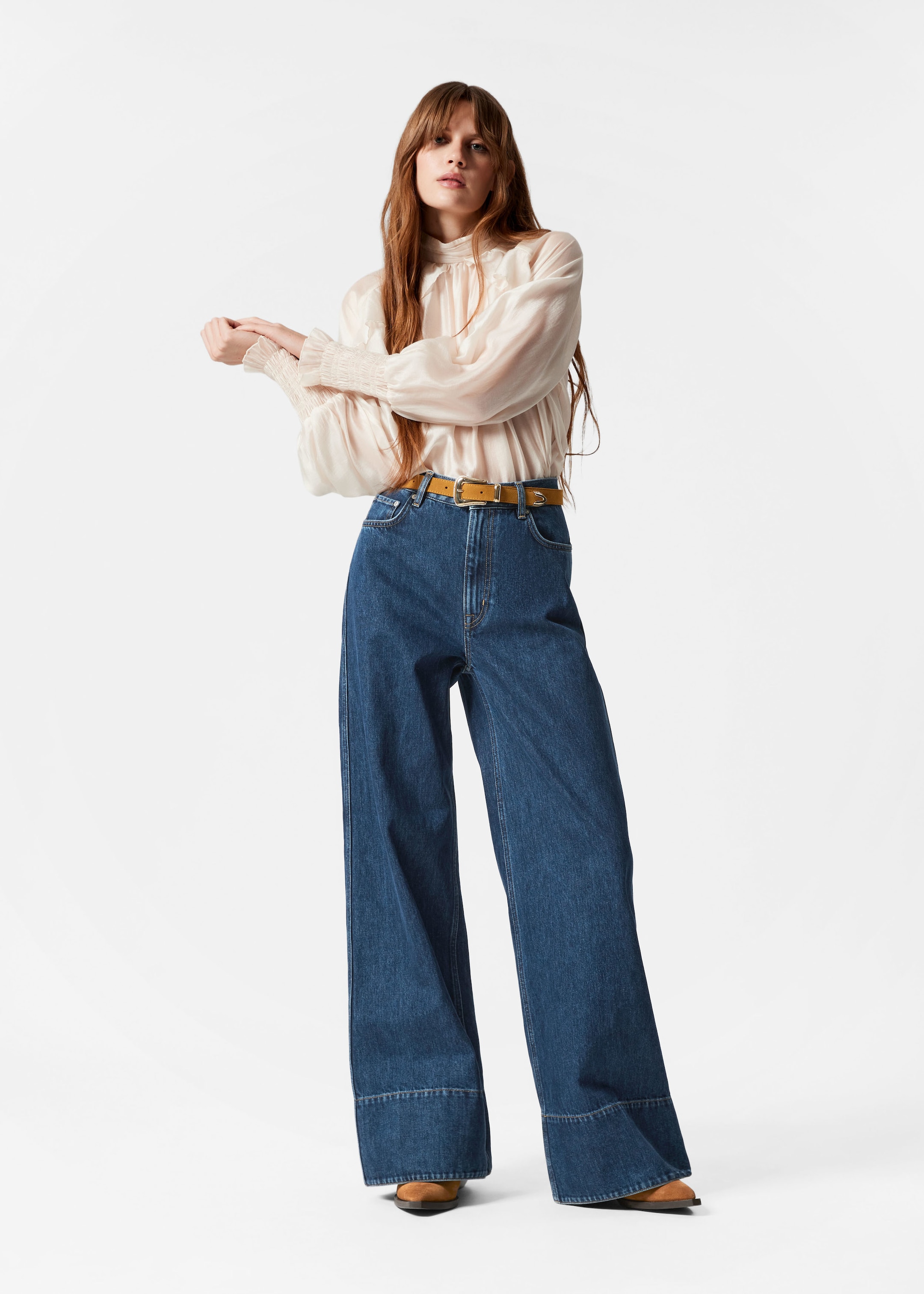 Image of Long Wide-Leg Jeans