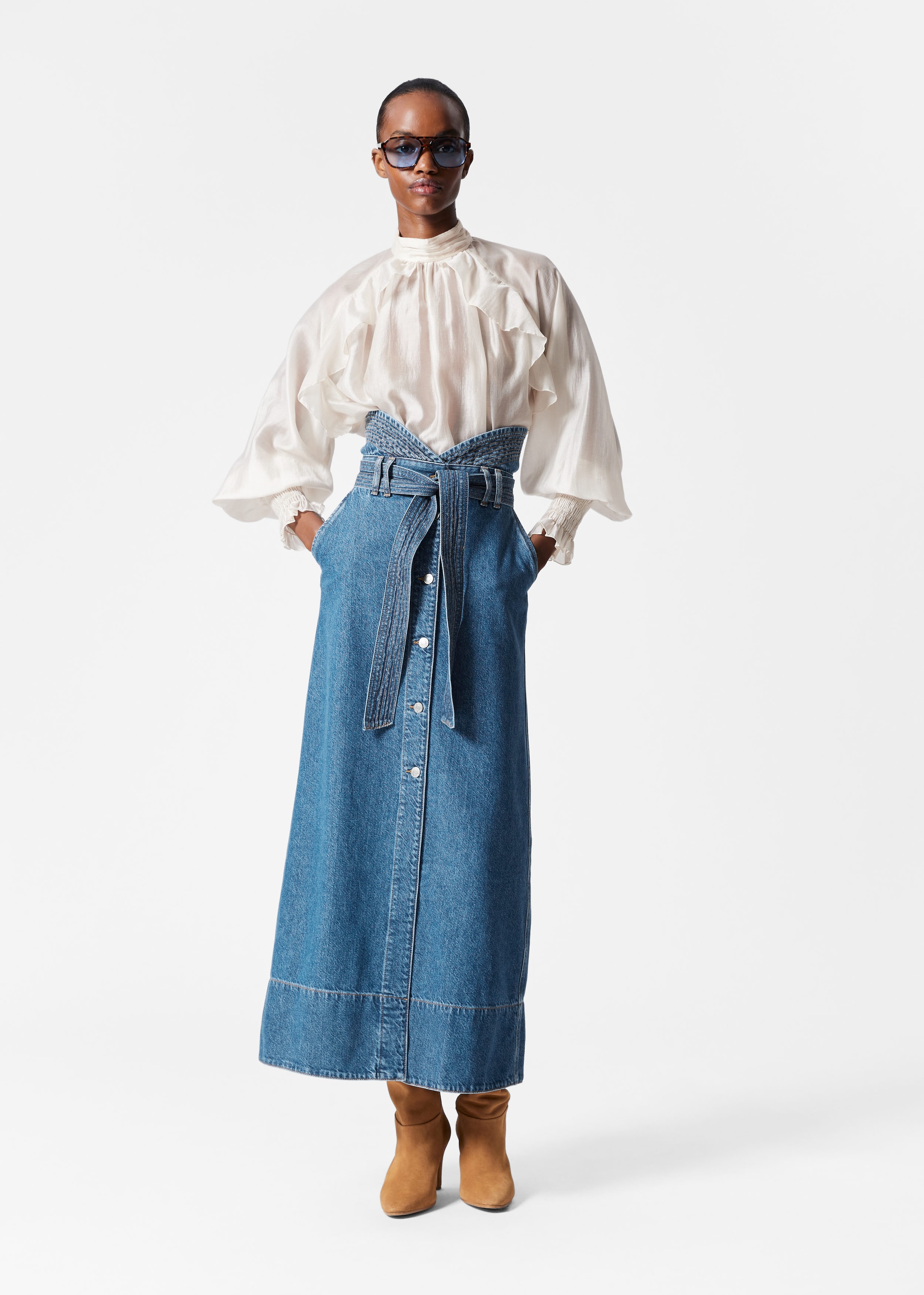 Image of Denim Maxi Skirt