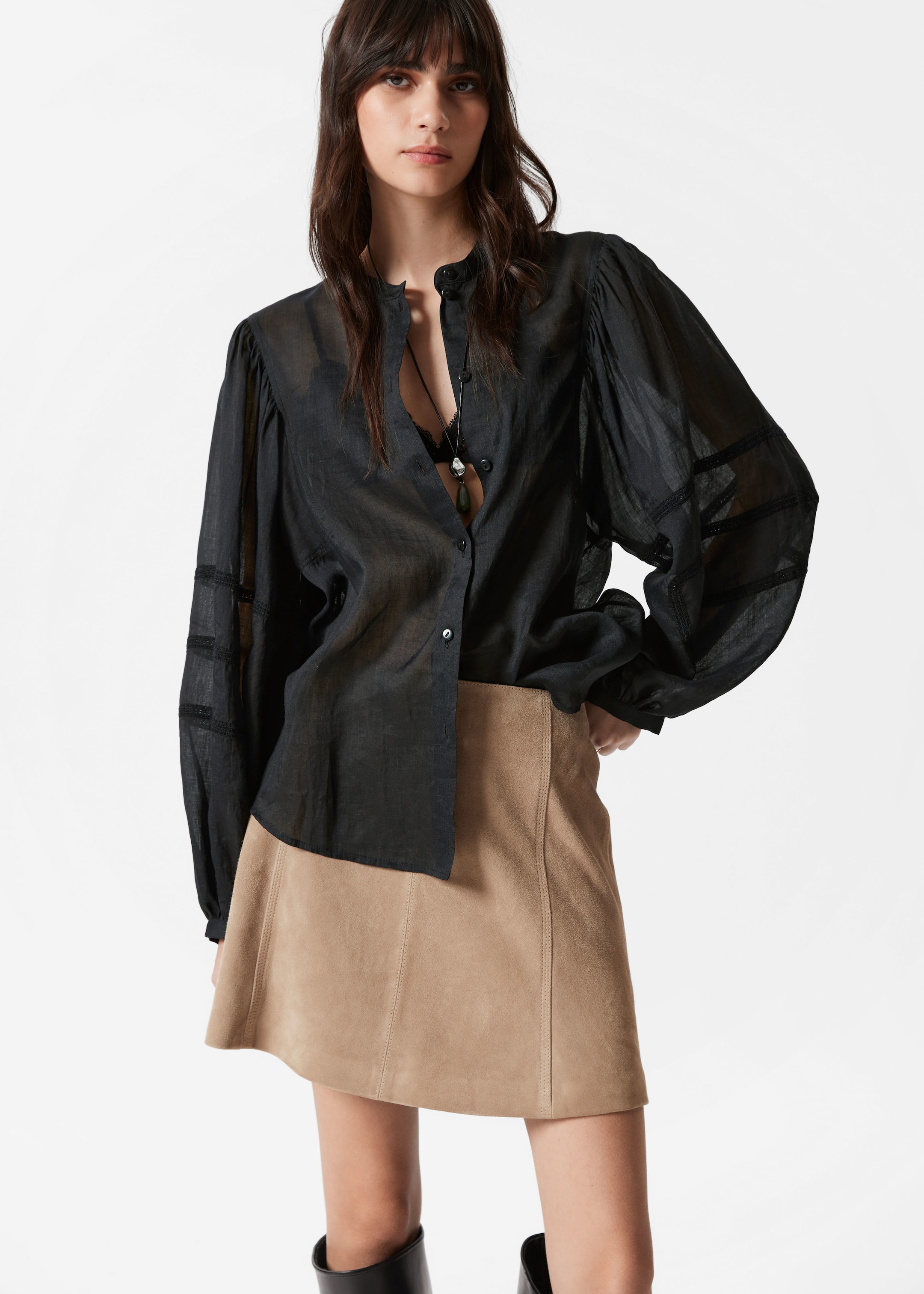 Image of Voluminous Sleeve Blouse