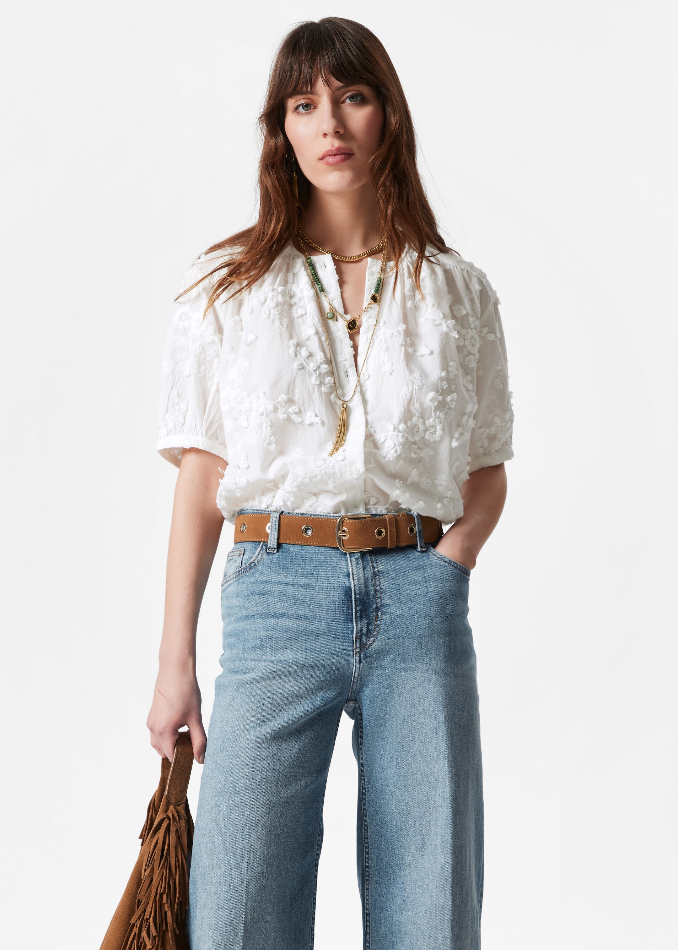 Image of Oversized Puff-Sleeve Blouse