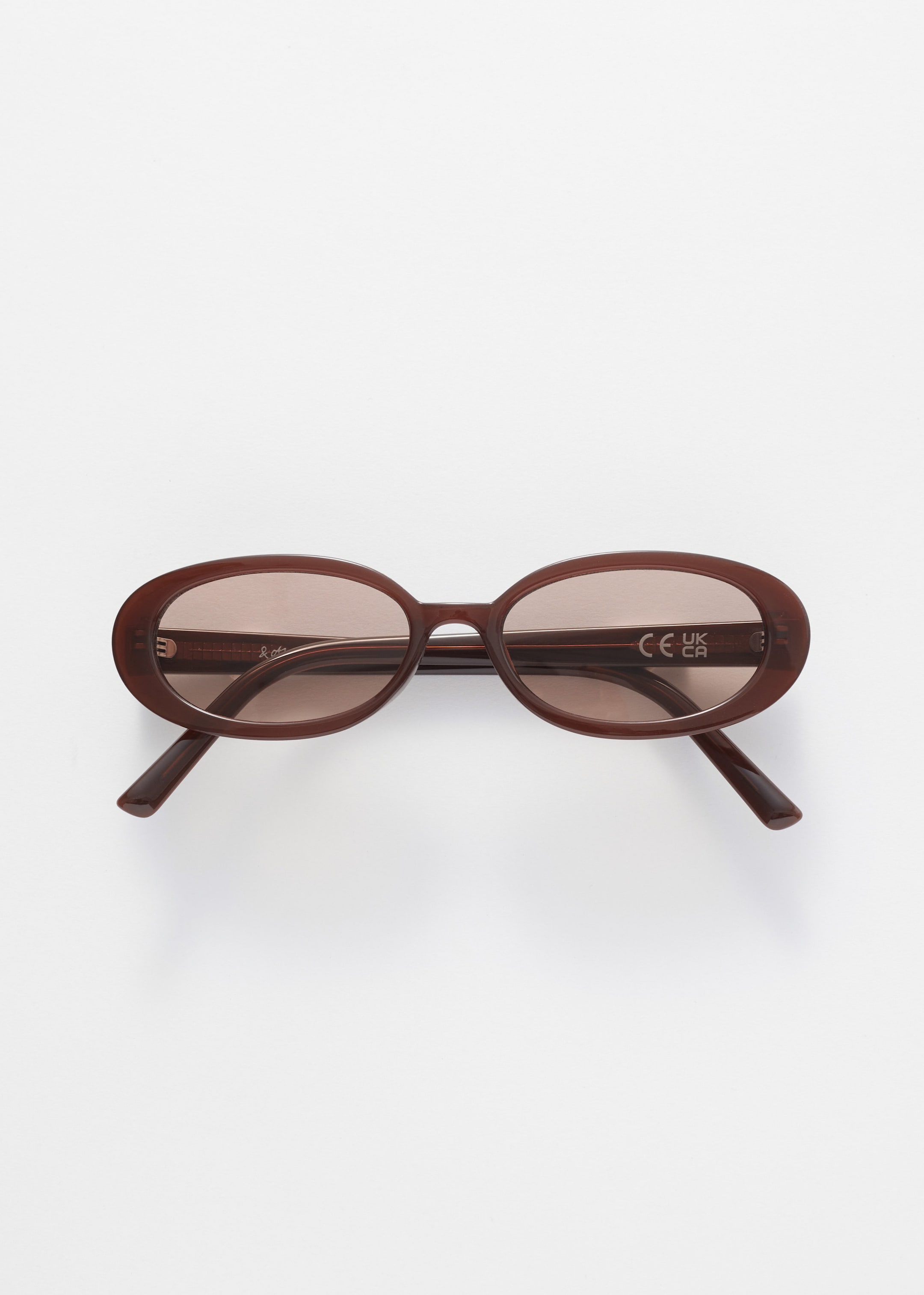 Image of Slim Oval-Frame Sunglasses