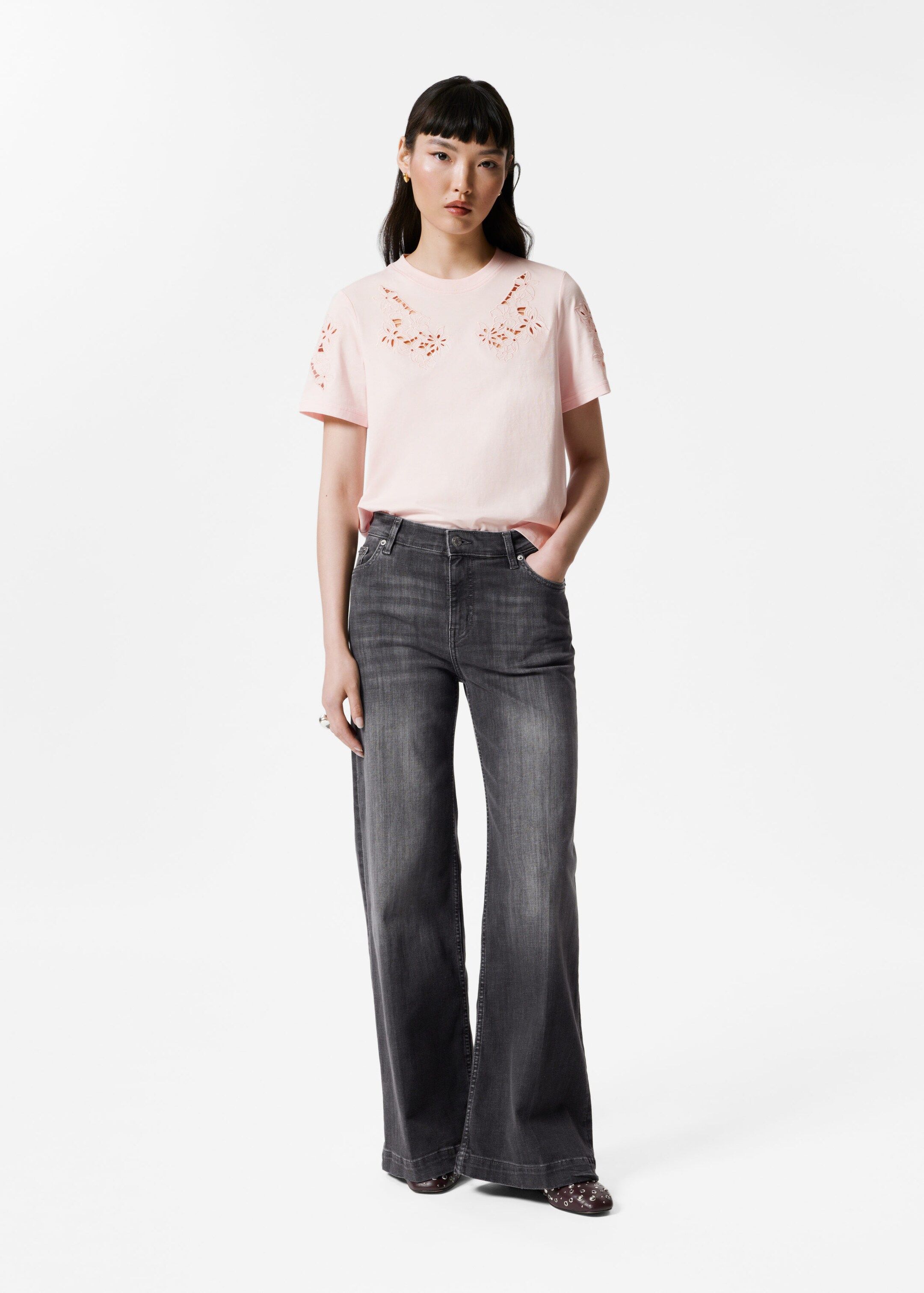 Image of High-Waist Flared Jeans