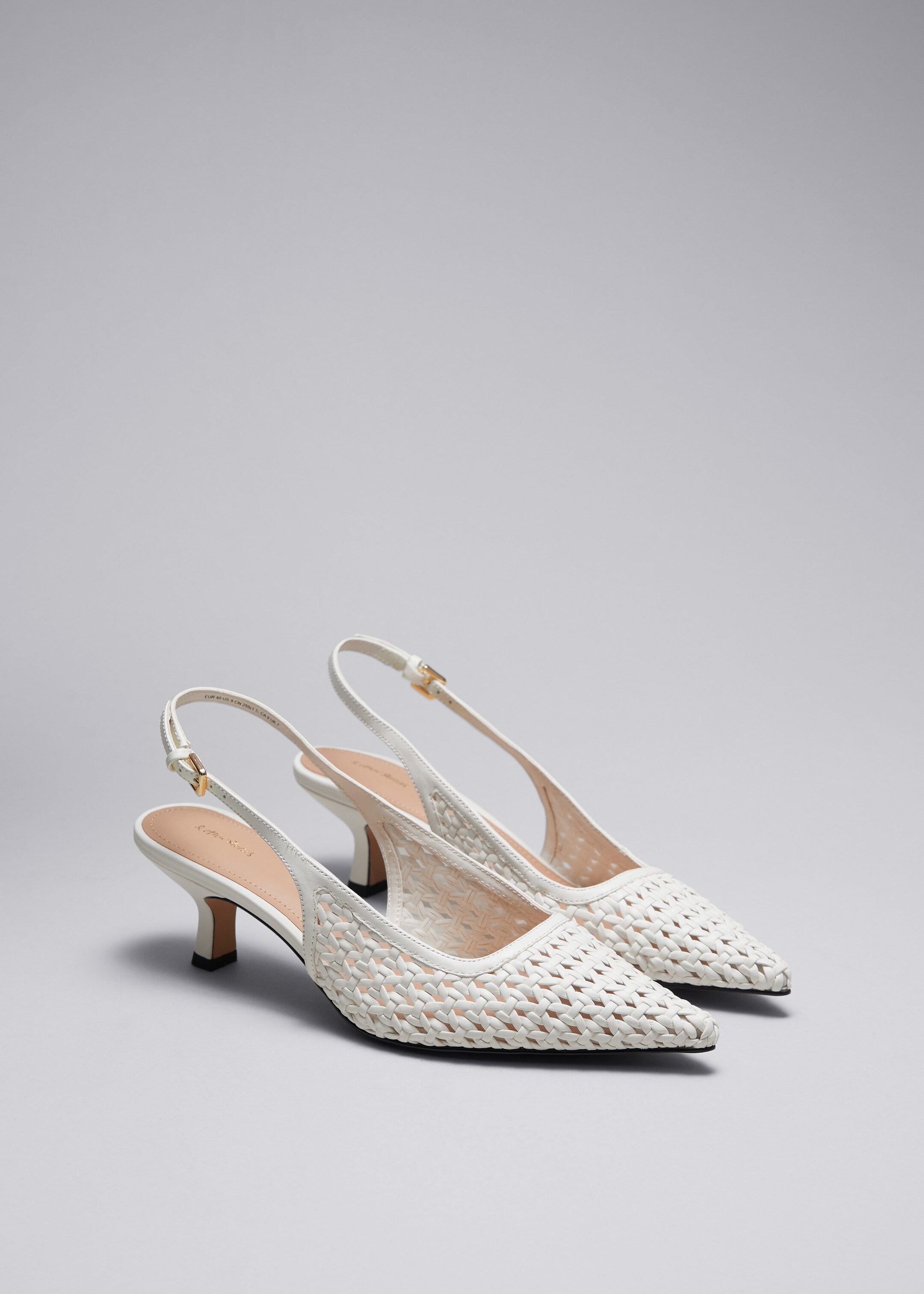 Braided Leather Pumps - White - Still Life