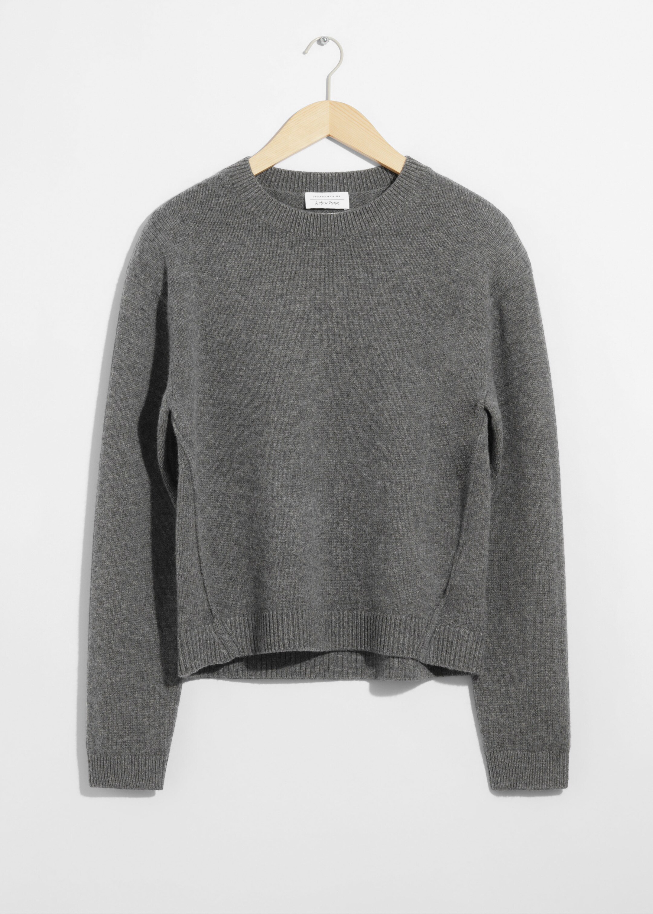 Padded-Shoulder Merino Jumper