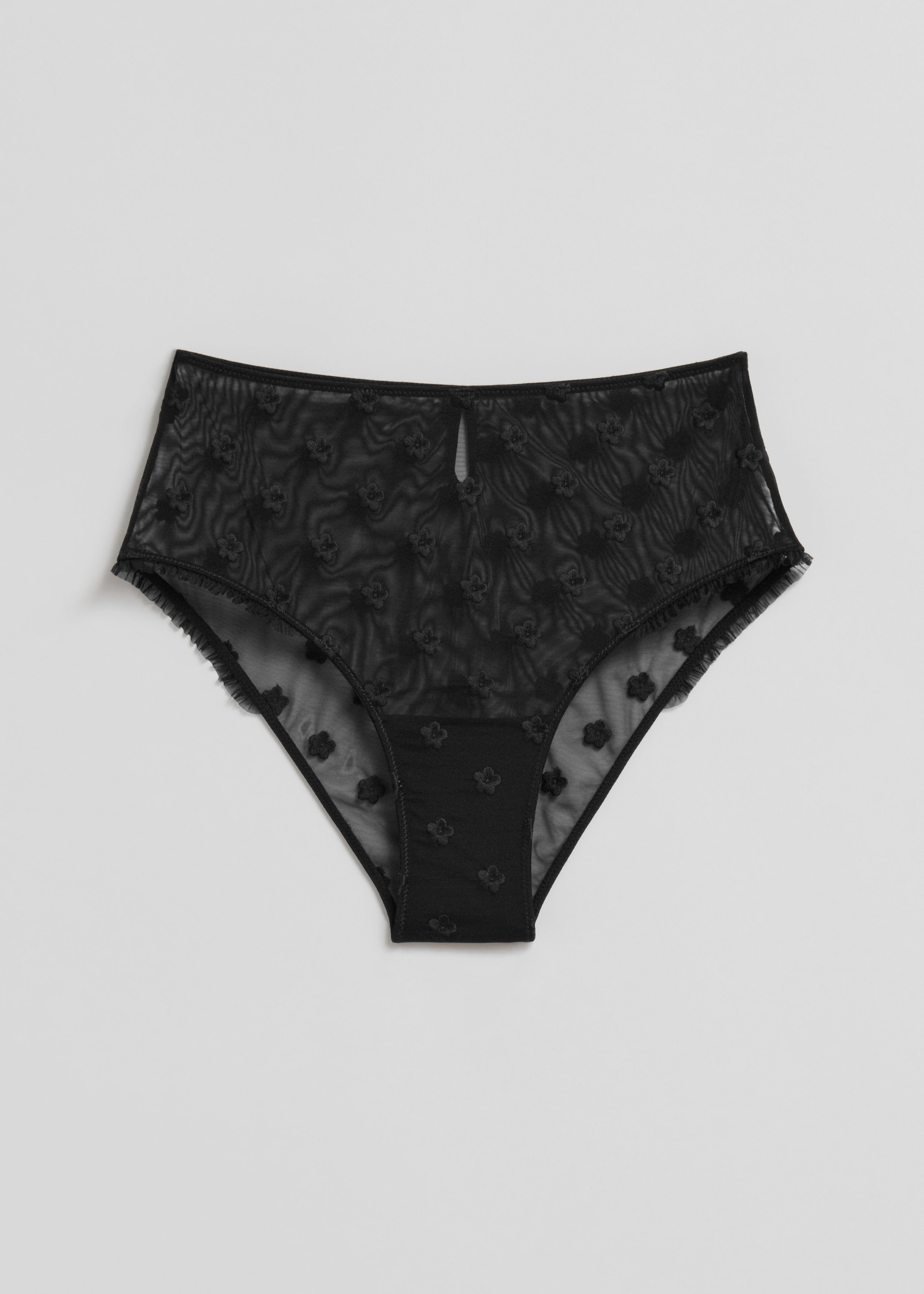 High Waist Frilled Briefs - Black - Still Life