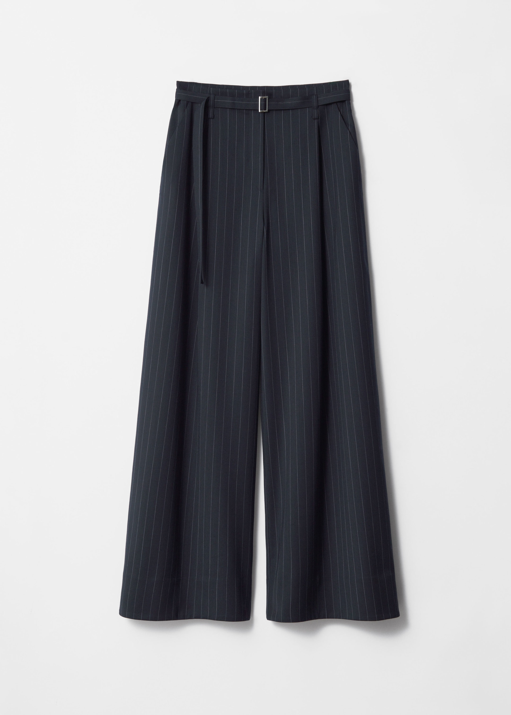 Belted Wool-Blend Trousers