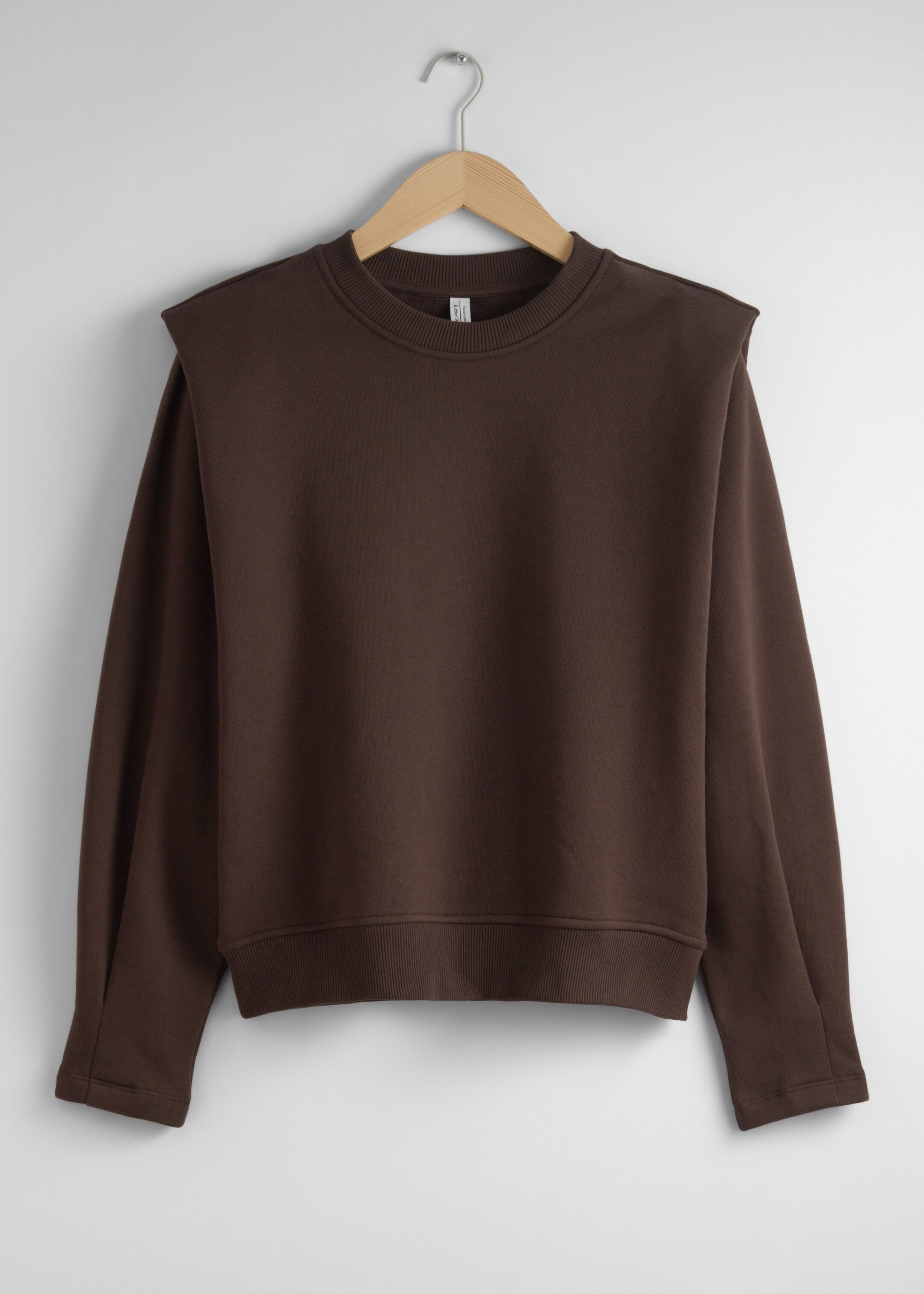 Fitted PleatedShoulder Sweatshirt - Brown - Still Life