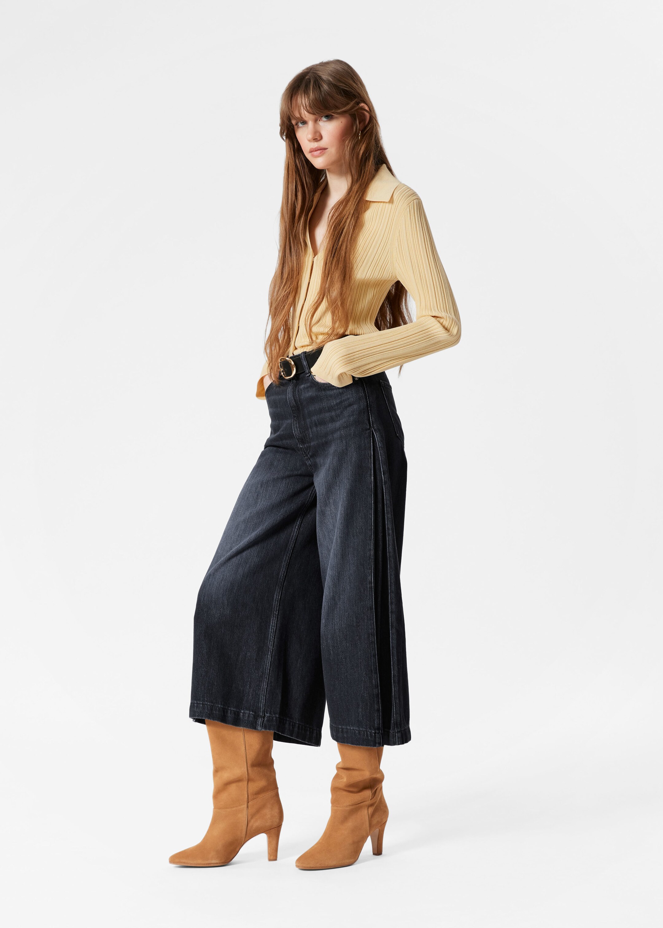 Image of Cropped Wide-Leg Jeans