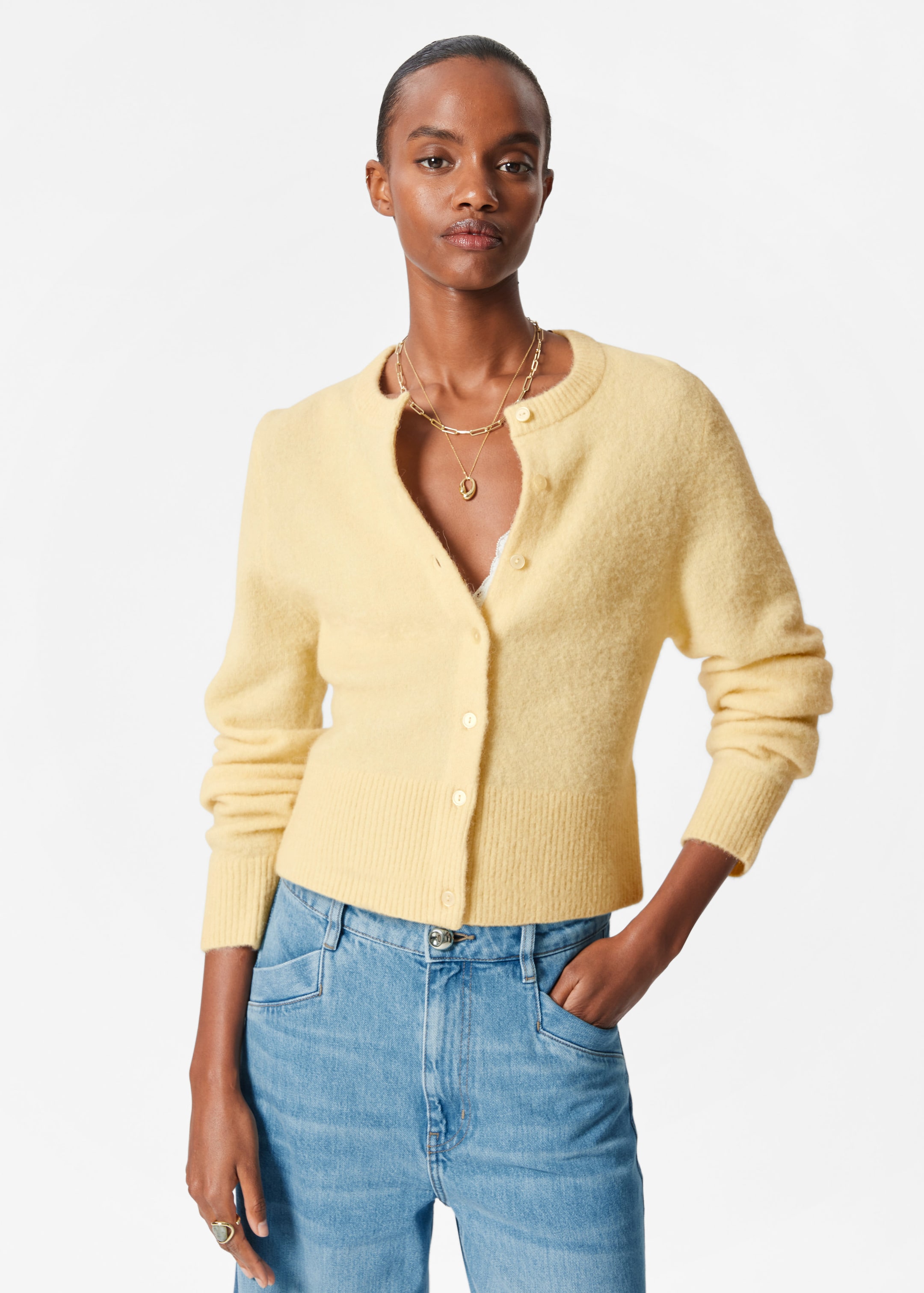 Image of Alpaca-Blend Knit Cardigan