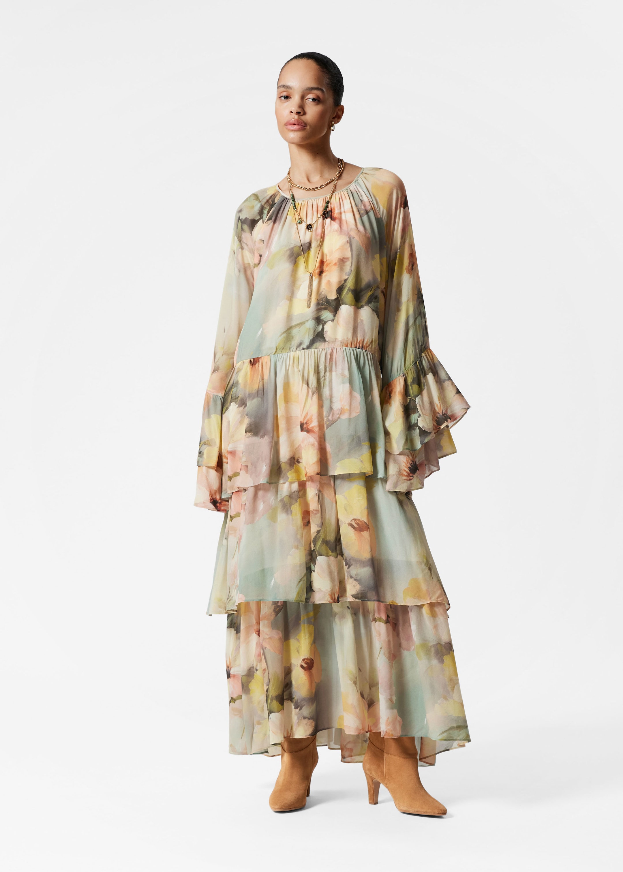 Image of Flounced Maxi Dress