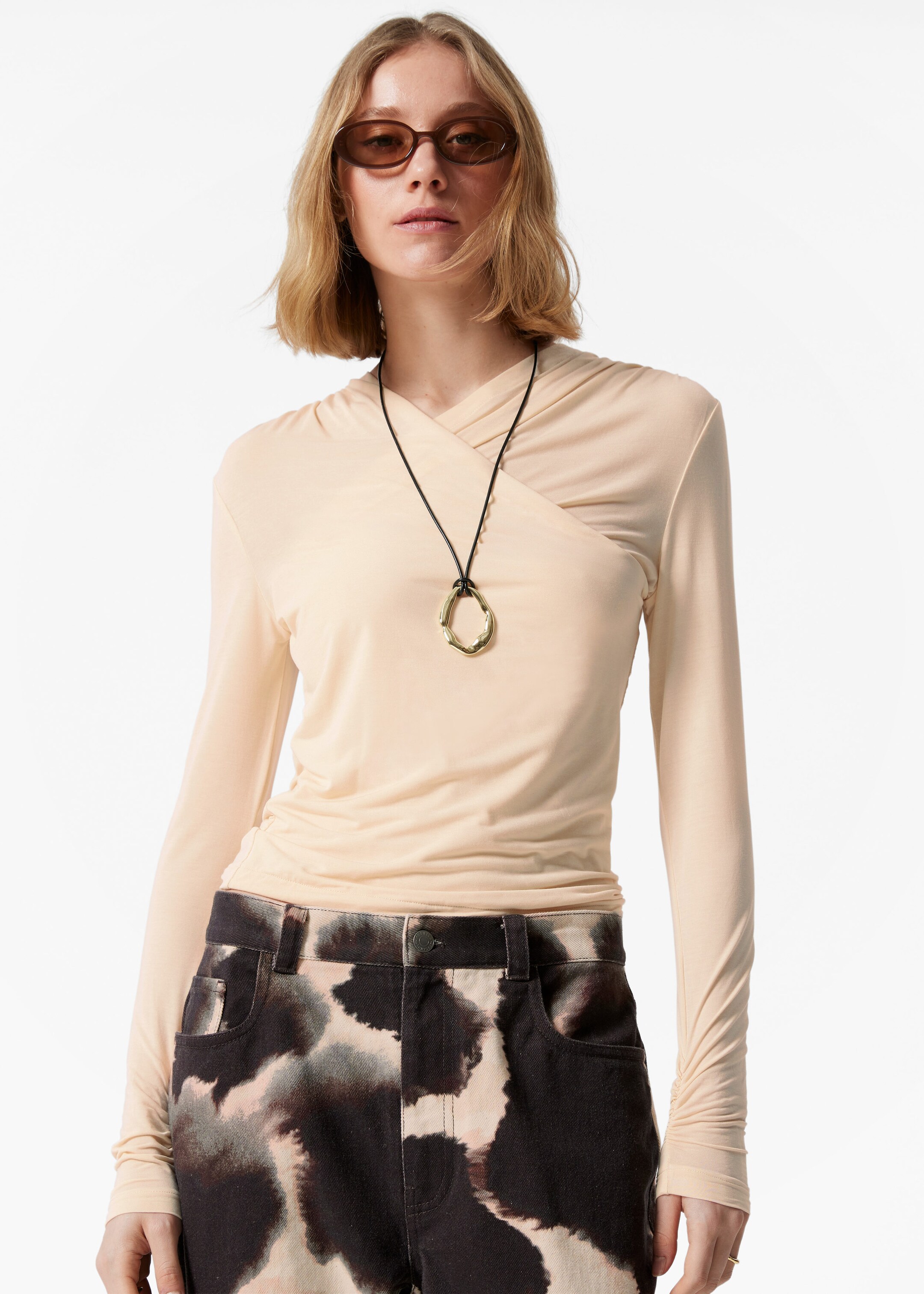 Image of Draped Crossover Top