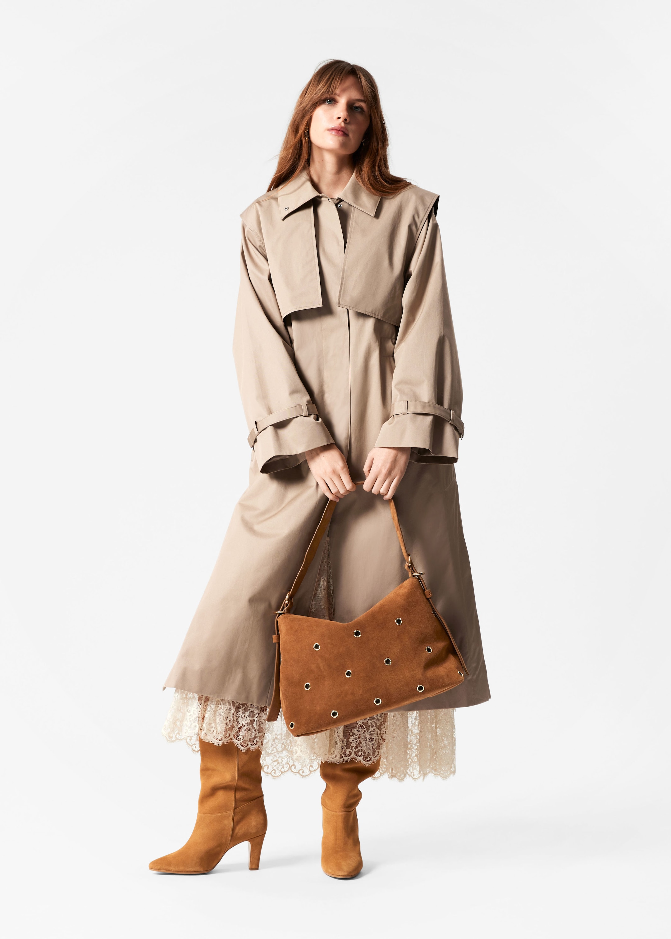 Image of Funnel-Neck Trench Coat