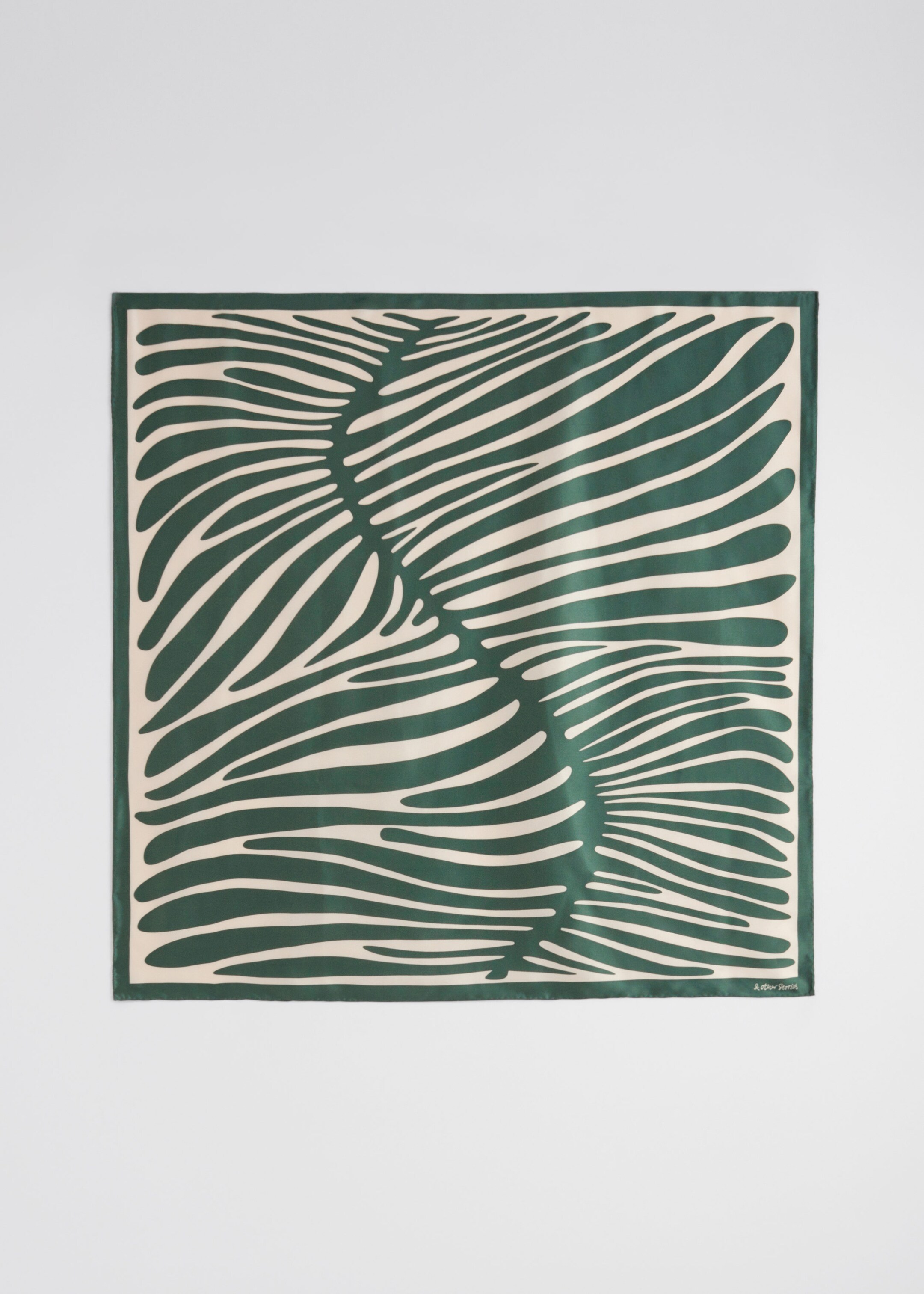 Printed Square Scarf - Emerald - Still Life