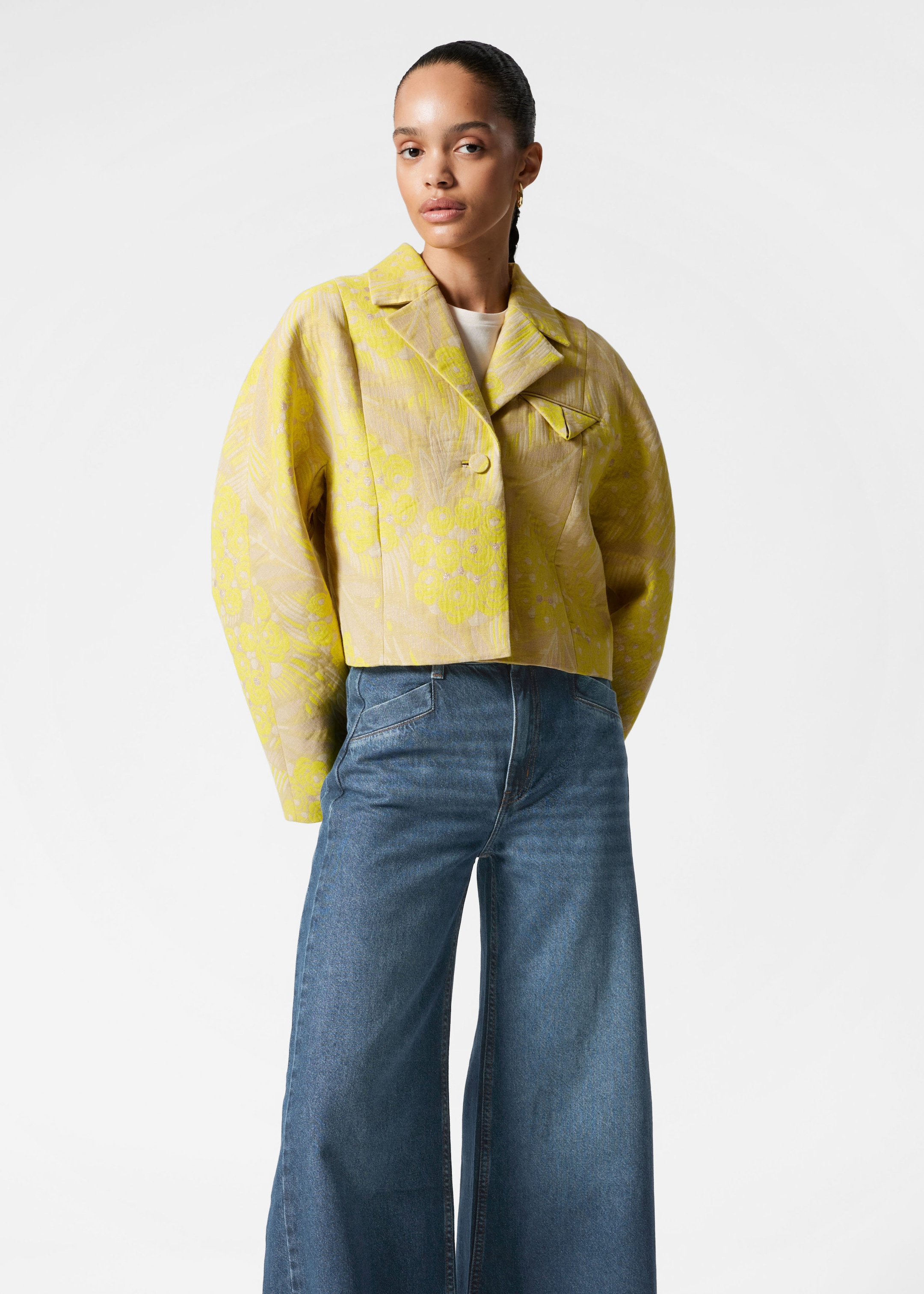 Image of Cropped Jacquard Jacket