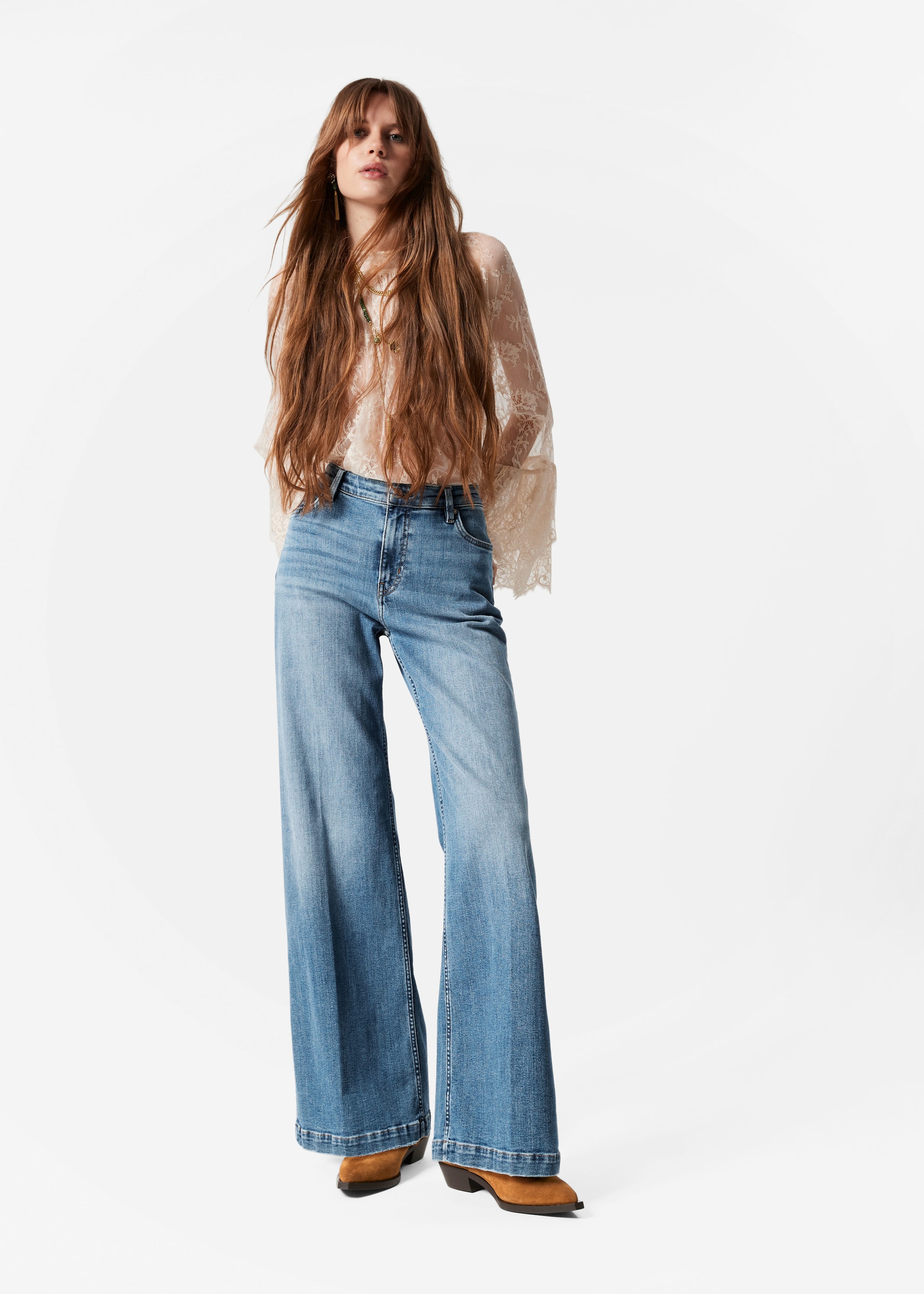 Image of High-Waist Flared Jeans