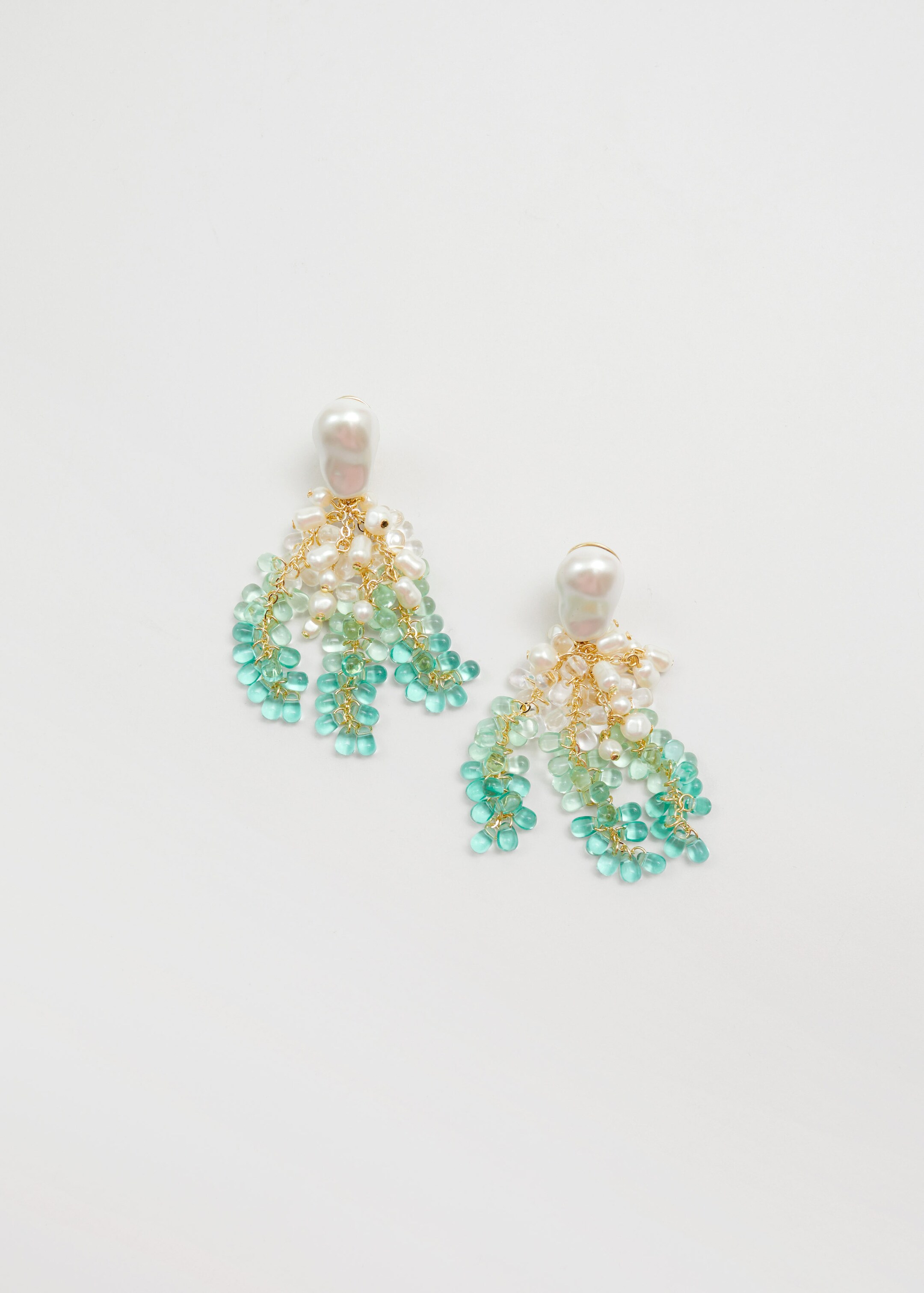 Waterfall Drop Earrings - Sea green - Still Life