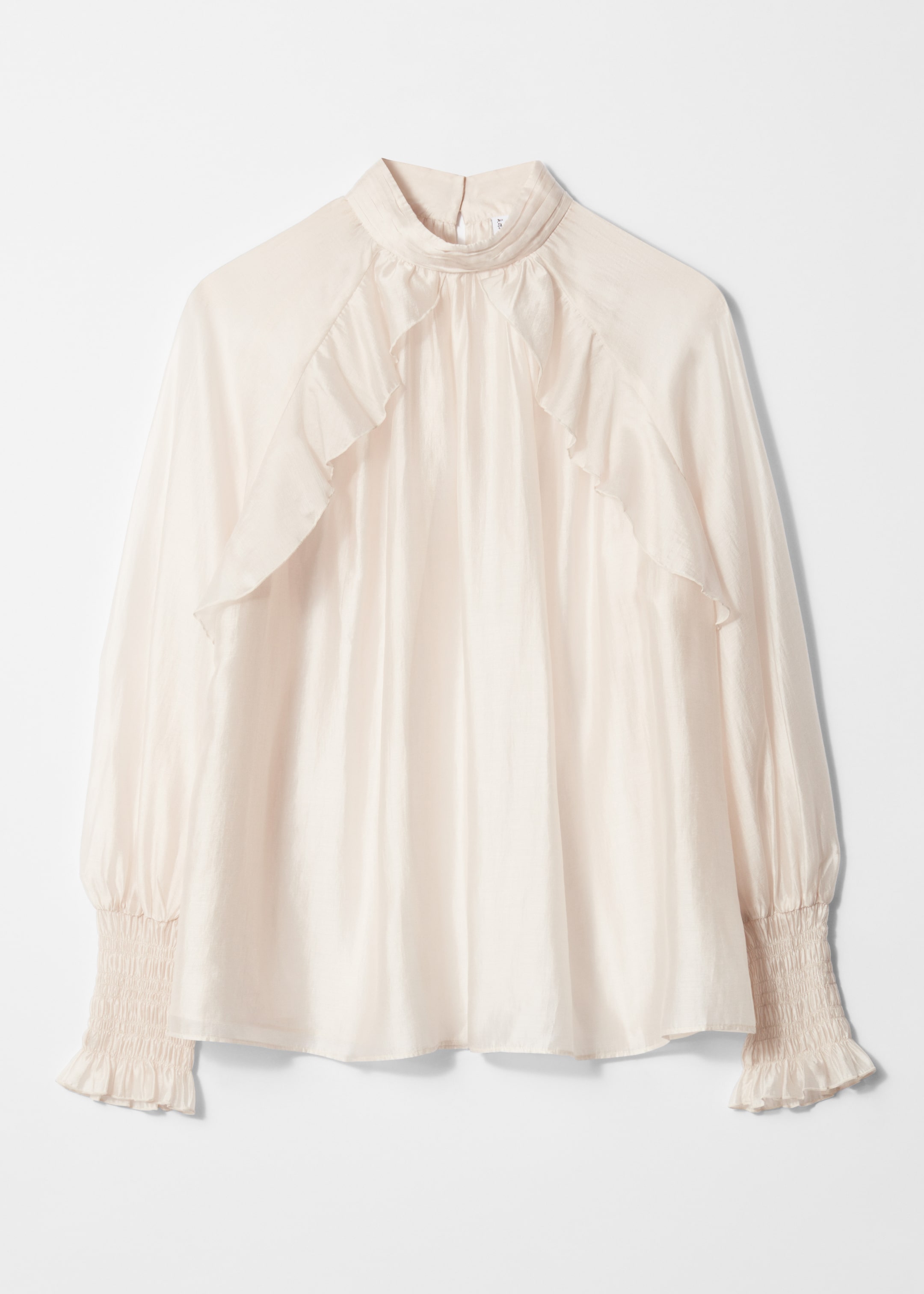 white blouse with frills