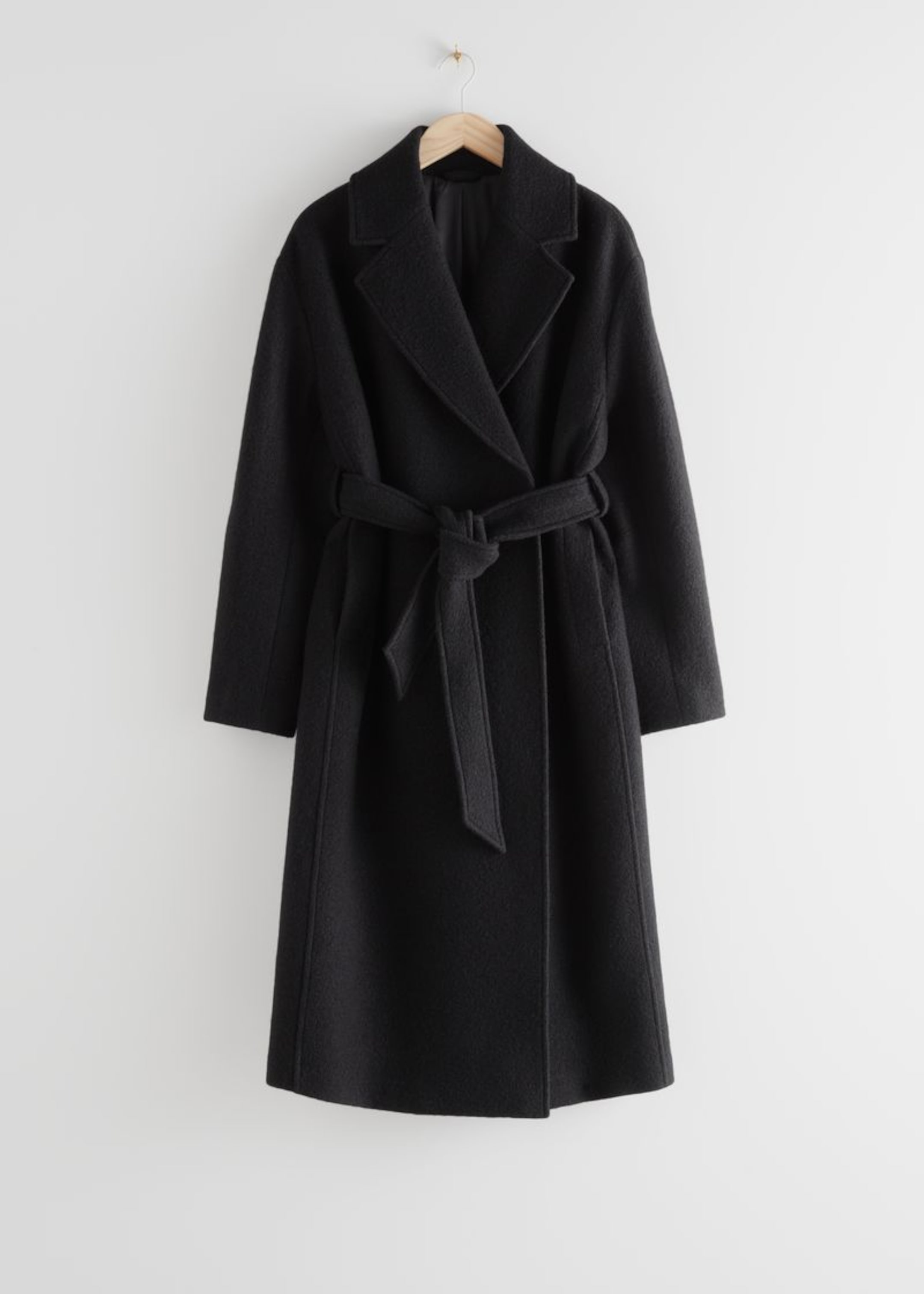 black belted wool coat