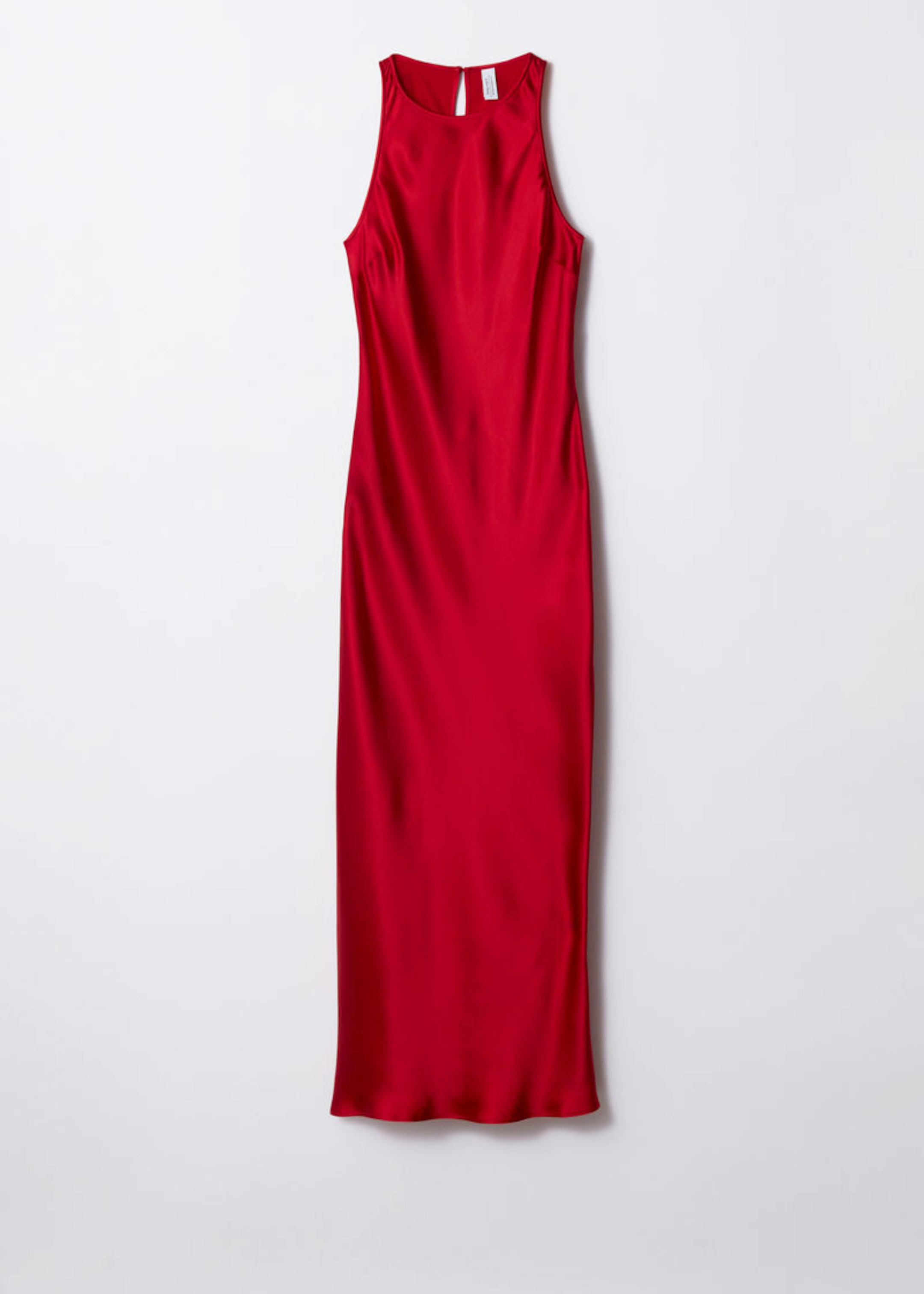 red satin dress